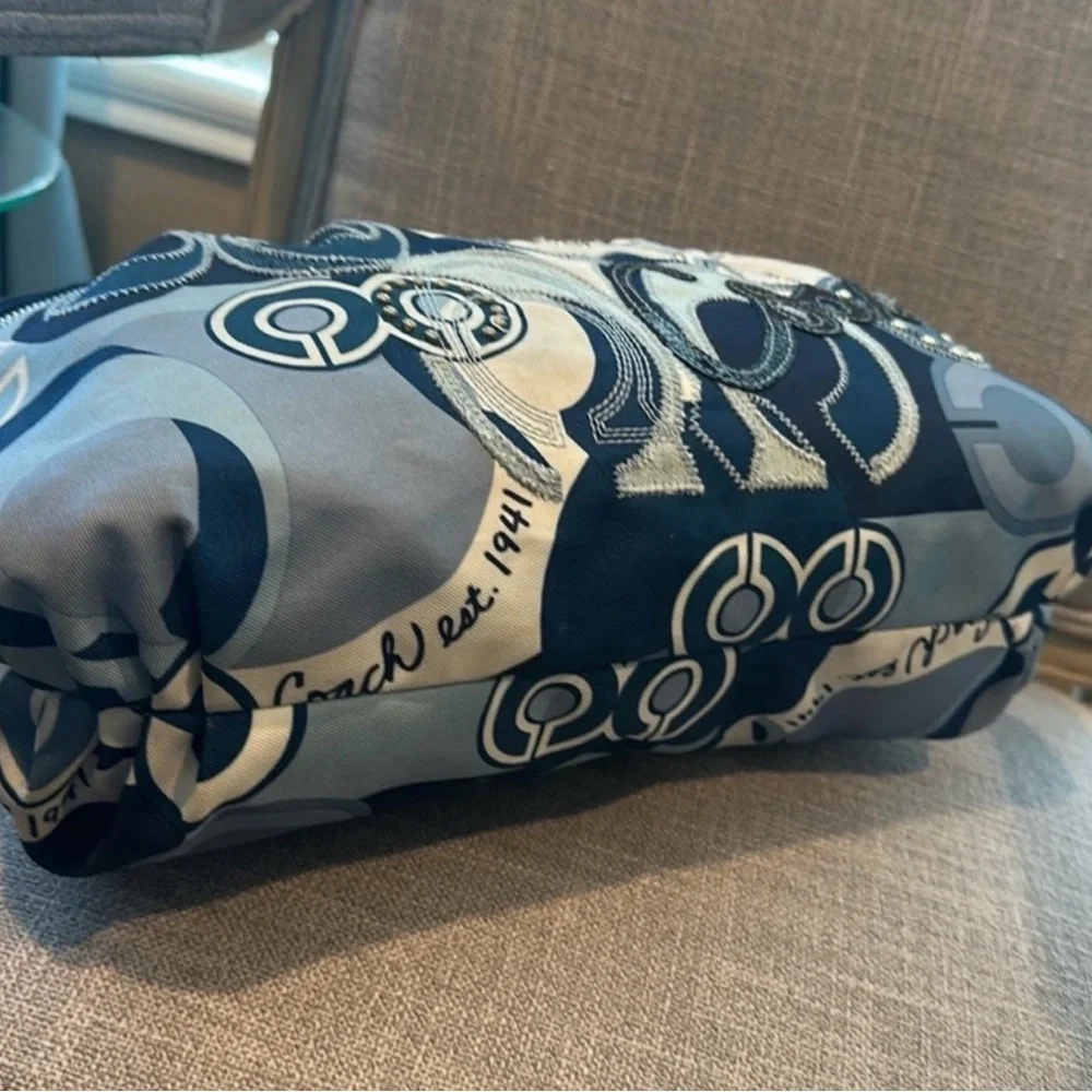 Coach Poppy Signature Graphic Tote in Denim and Cream - Picture 7 of 9